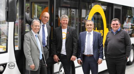 NZTAs Jim Harland QLDC mayor Jim Boult ORC councillor Andrew Noone ORC acting CEO Nick Donnelly and Ritchies director Andrew Ritchie
