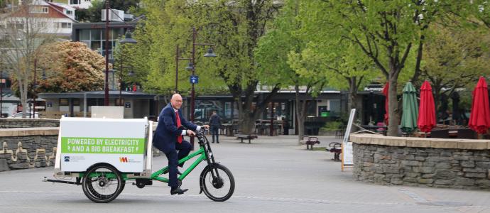 Jim takes a ride on an ebike in QTC