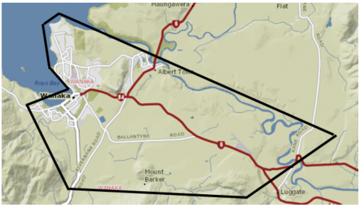 Wanaka Transport Programme Study Area Snip